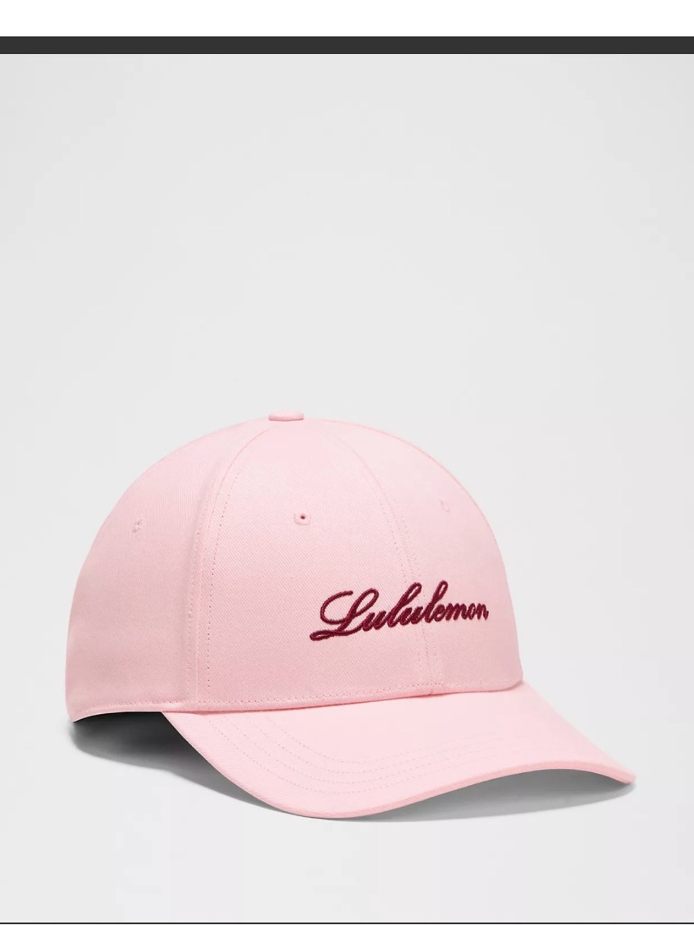 Lululemon Structured Classic Ball Cap *Script, L/XL, Pink Pearl/Burgundy Bay
